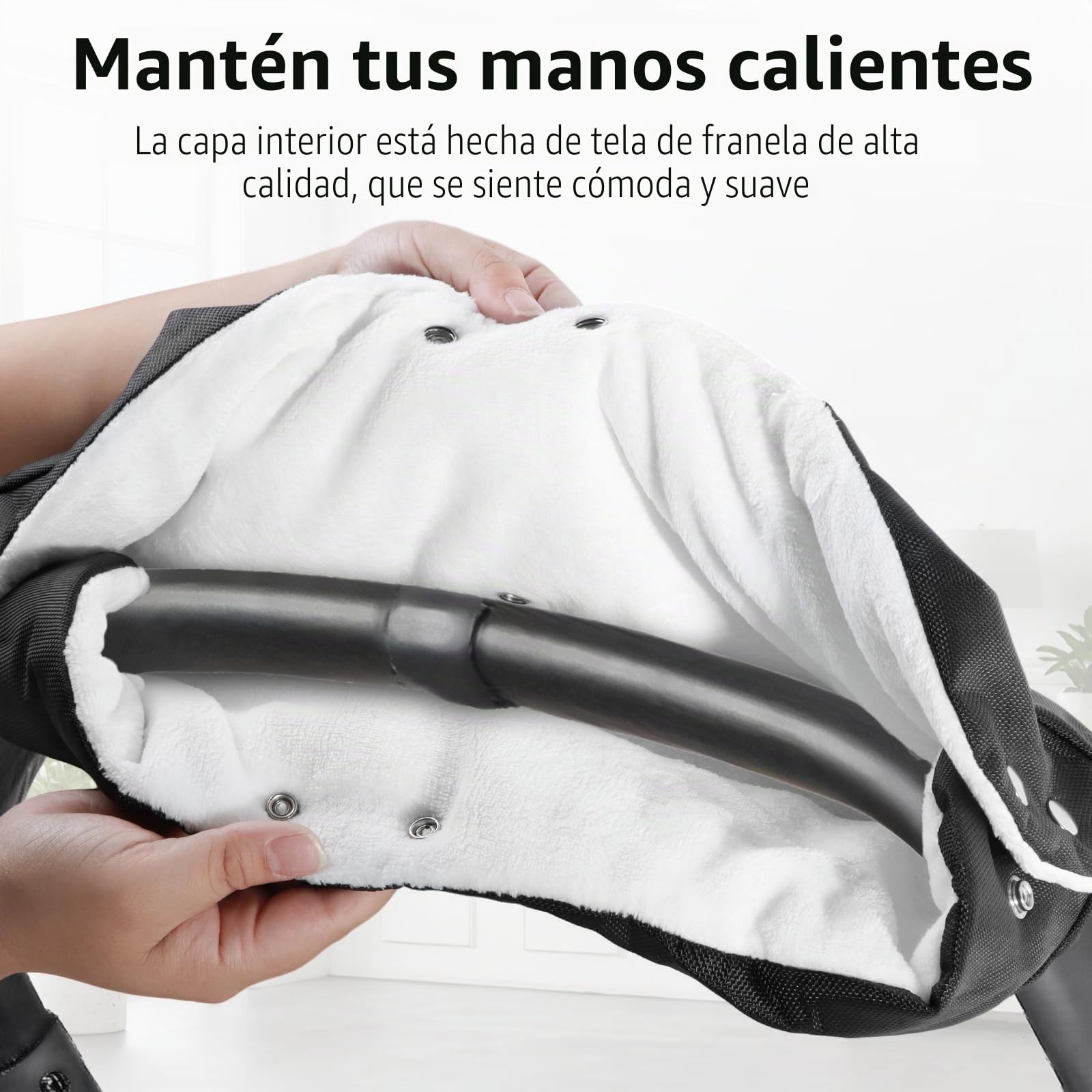 CNMTCCO Calentador de manos para cochecito de bebé, resistente al viento, calentador de manos con forro polar cálido, guantes para cochecito de bebé a prueba de viento en tamaño universal, calentador