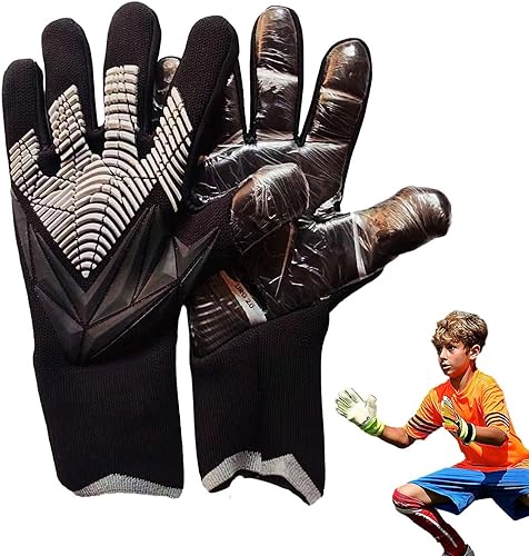 BIOTAT Guantes de portero para niños, guantes de portero de fútbol para niños y jóvenes, con material de látex antideslizante y resistente al