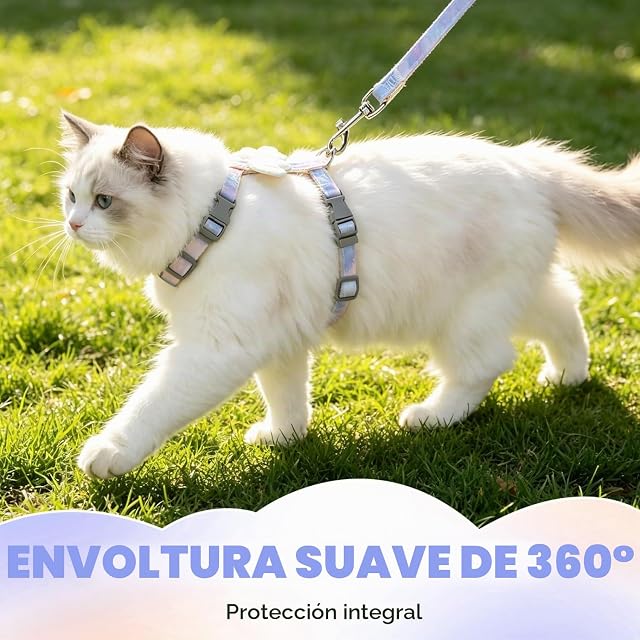 Foto 4 de 7 de Nobleza Arnés y Correa para Gatos, Arnés de Pecho Ajustable con Alas de Ángel de Peluche