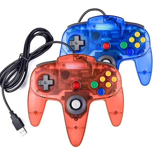 miadore 2 Packs USB Retro Controllers for N64 Gaming, PC Classic N64 Game Pad Joypad for Windows PC MAC Raspberry Pi