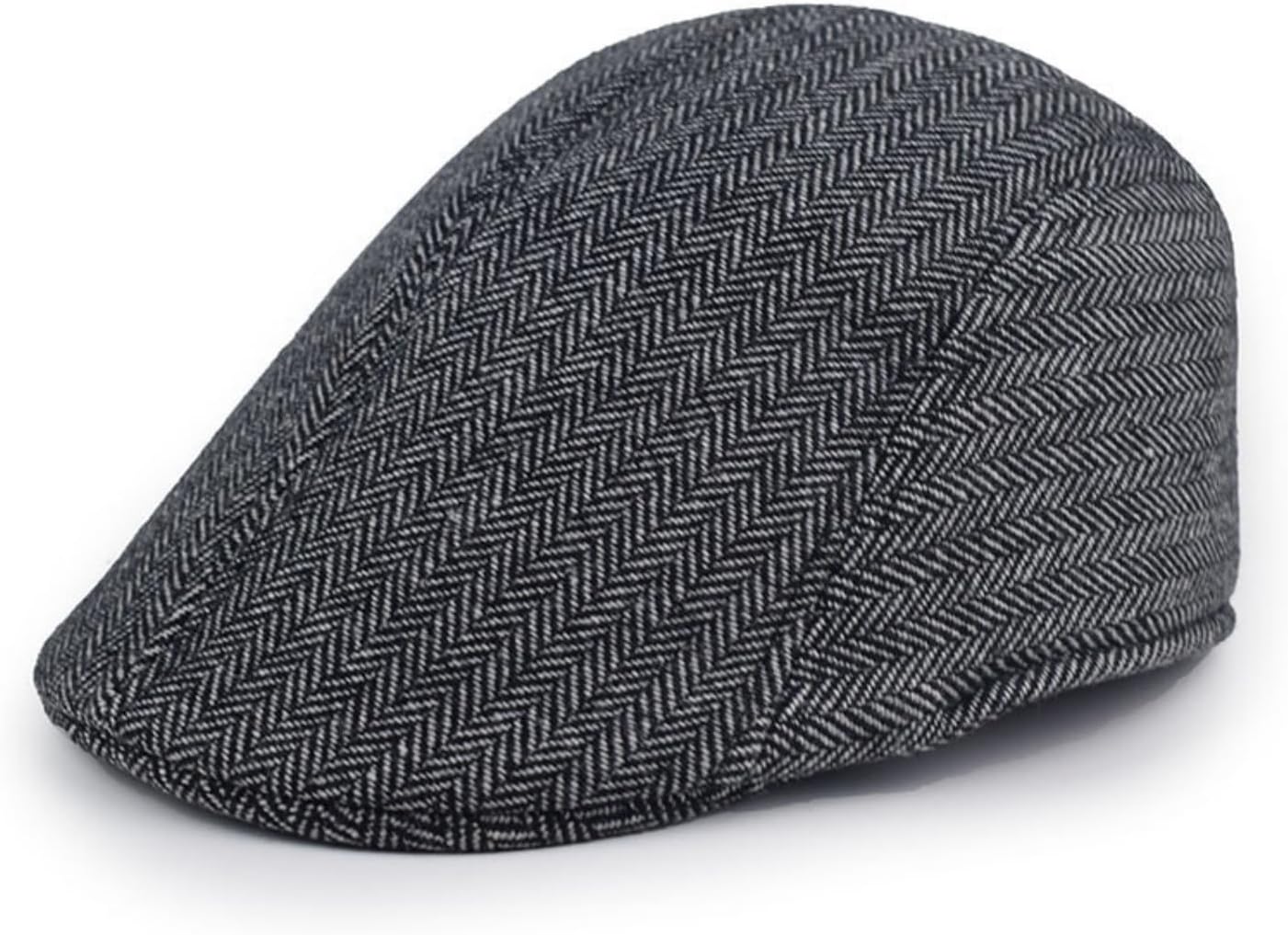 Men's Herringbone Newsboy Gatsby Cabbie Cap，Flat Gatsby Newsboy Driving Hat Cap Irish Hunting Newsboy Cap