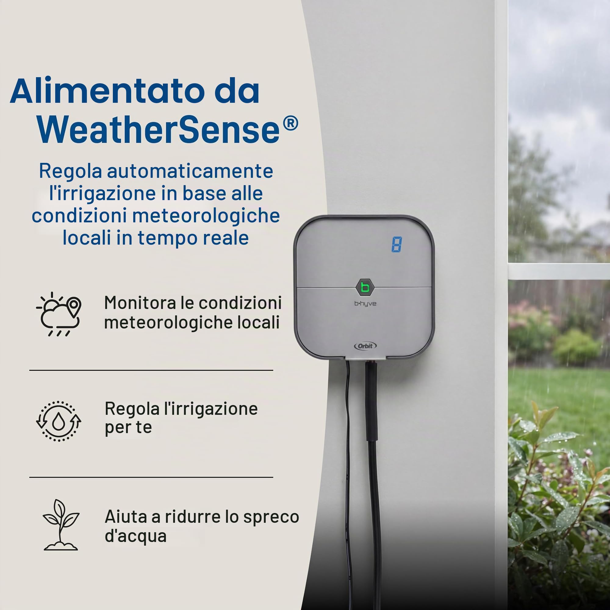 Orbit B-hyve - Regolatore intelligente per irrigazione da interni, a 8 zone