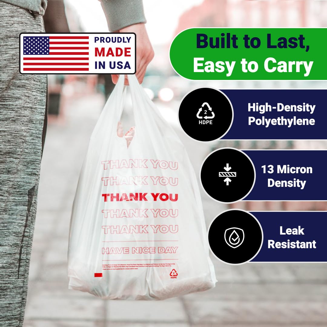 Plastic Shopping Bags Lotus 1/6 1000 Count 13 Micron 