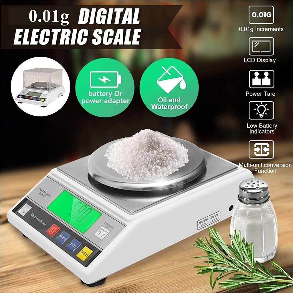 Bilancia analitica di precisione dell'oro dei Gioielli della Scala Digitale con Il Peso di calibrazione della Cucina scientifica Industriale del Parabrezza (600g/0.01g)