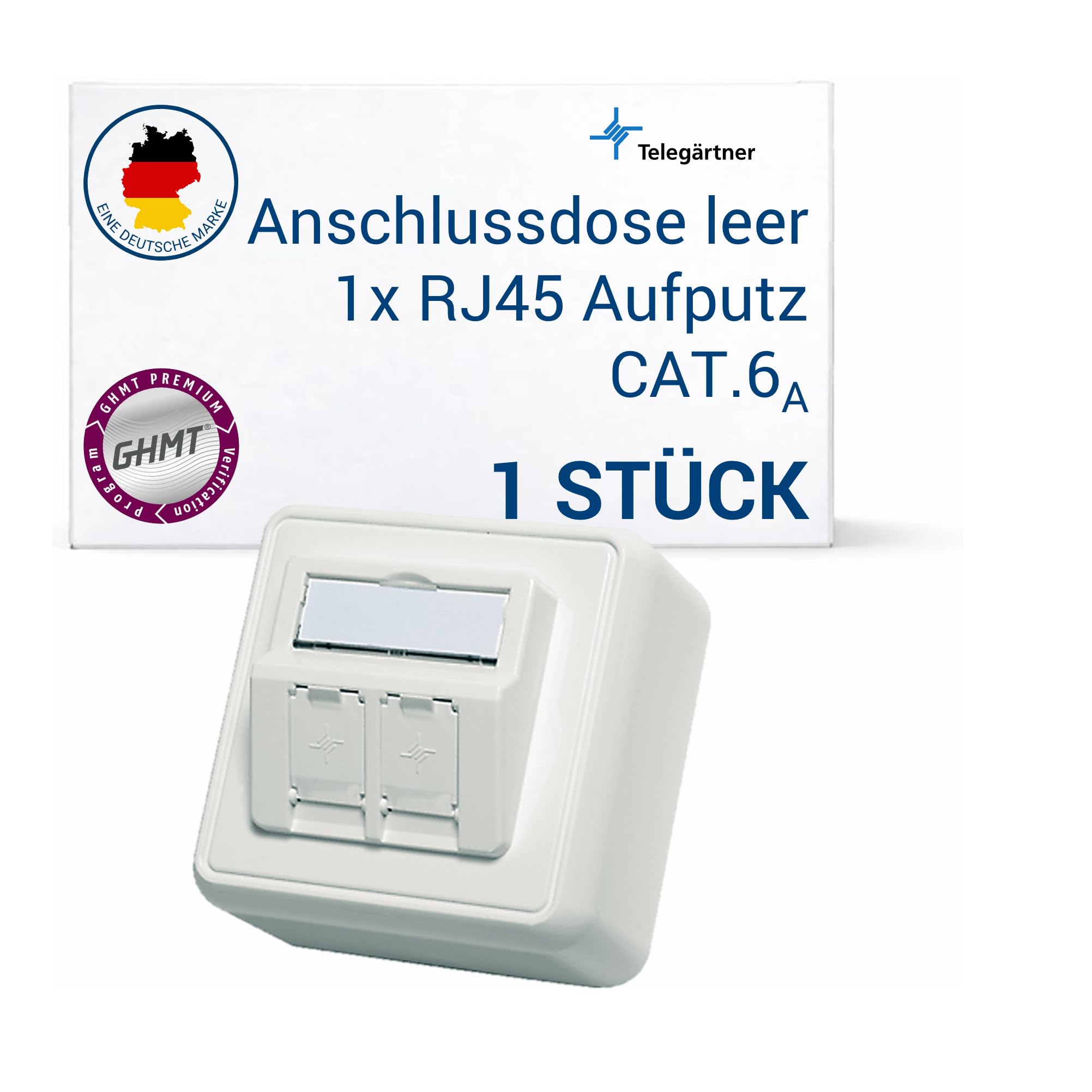 TELEGÄRTNER H02000A0092 puszka natynkowa, montaż modułowy ze zintegrowanymi klapami chroniącymi przed kurzem, 2-krotna, czysta biel