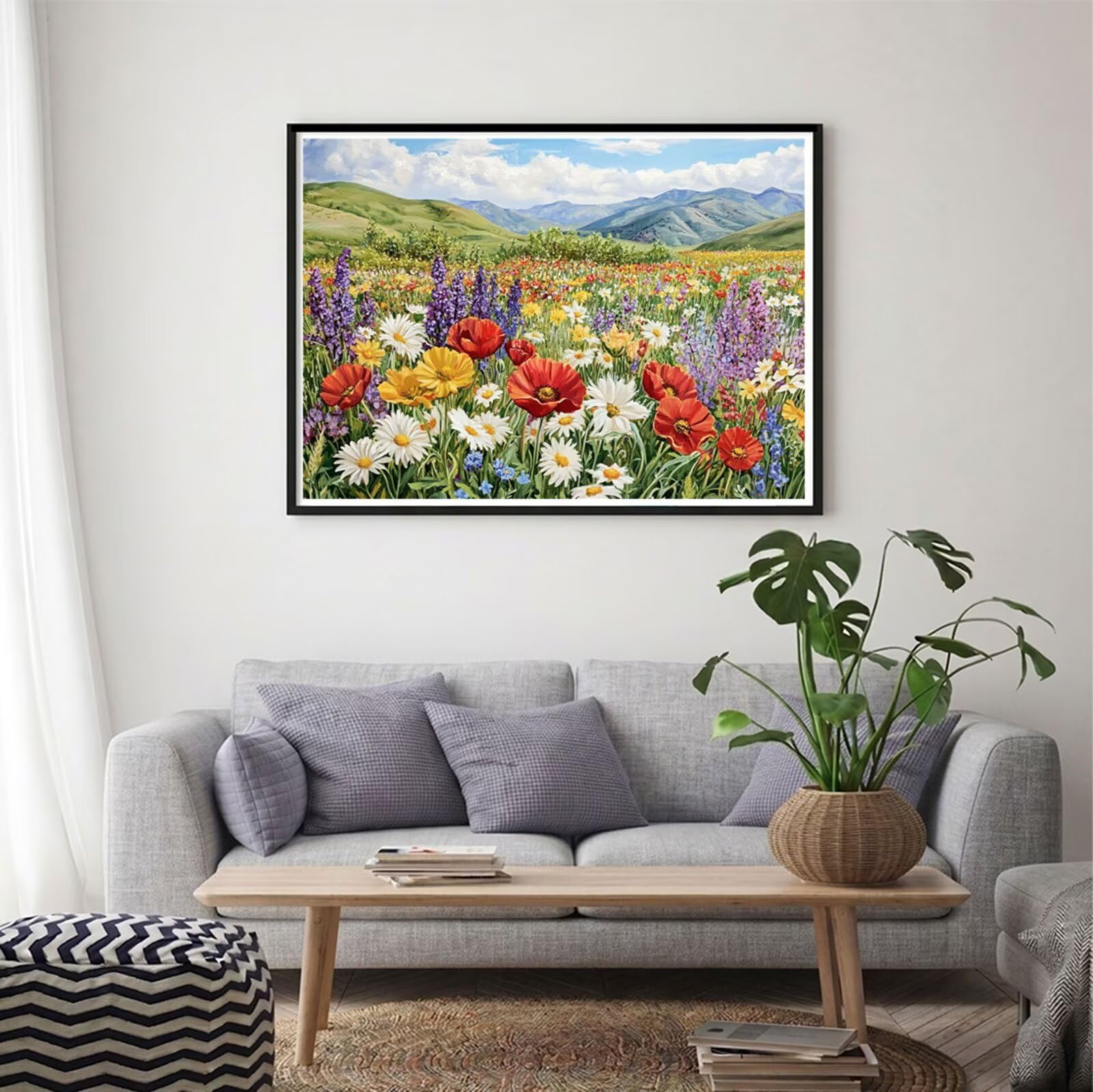 5D Diamond Painting Kit Completo, Diamond Painting Fiore DIY Hobby Creativi Adulti Pittura Diamante Strass Mosaico Kit per Bambini Principianti, Decorazioni Casa Parete Regalo, Natura 60x80cm Z#-185