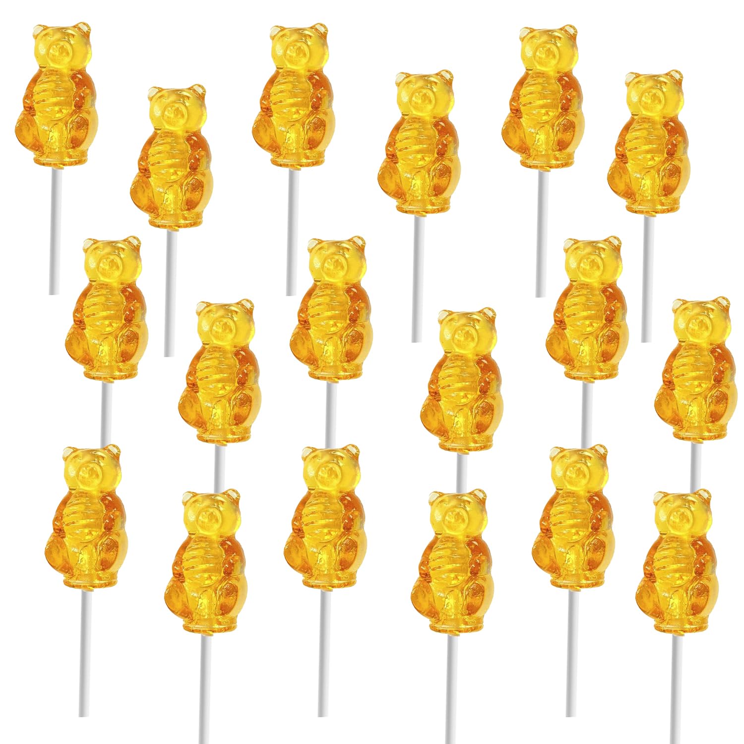 Fruidles Honey Bear Lollipops, Made with Real Honey, Delicious Baby Bear Lollipop Individually Wrapped (18-Pack)