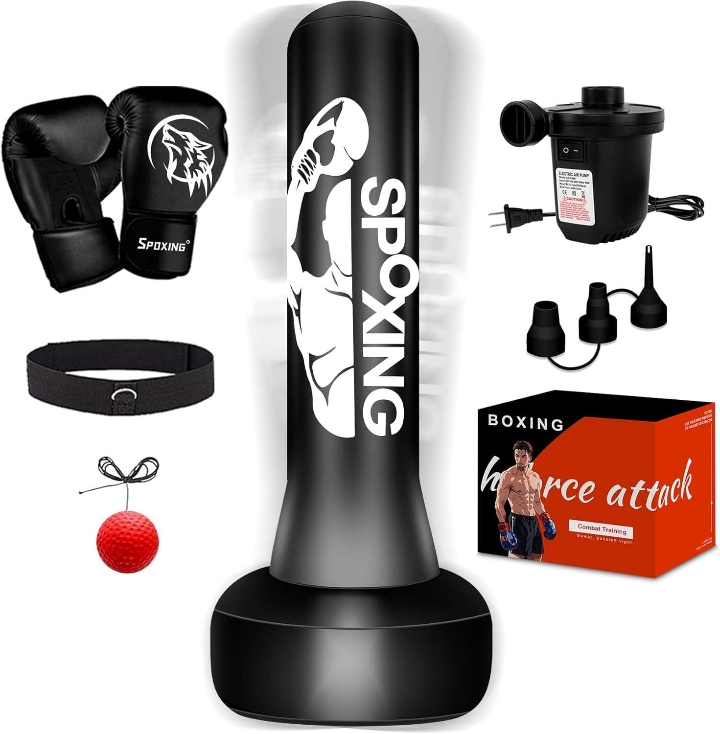 Freestanding Punching Bag for Adults,70" Heavy Duty Boxing Bag with Stand, Kickboxing and MMA Muay Thai Training Equipment for Men and Women Beginners