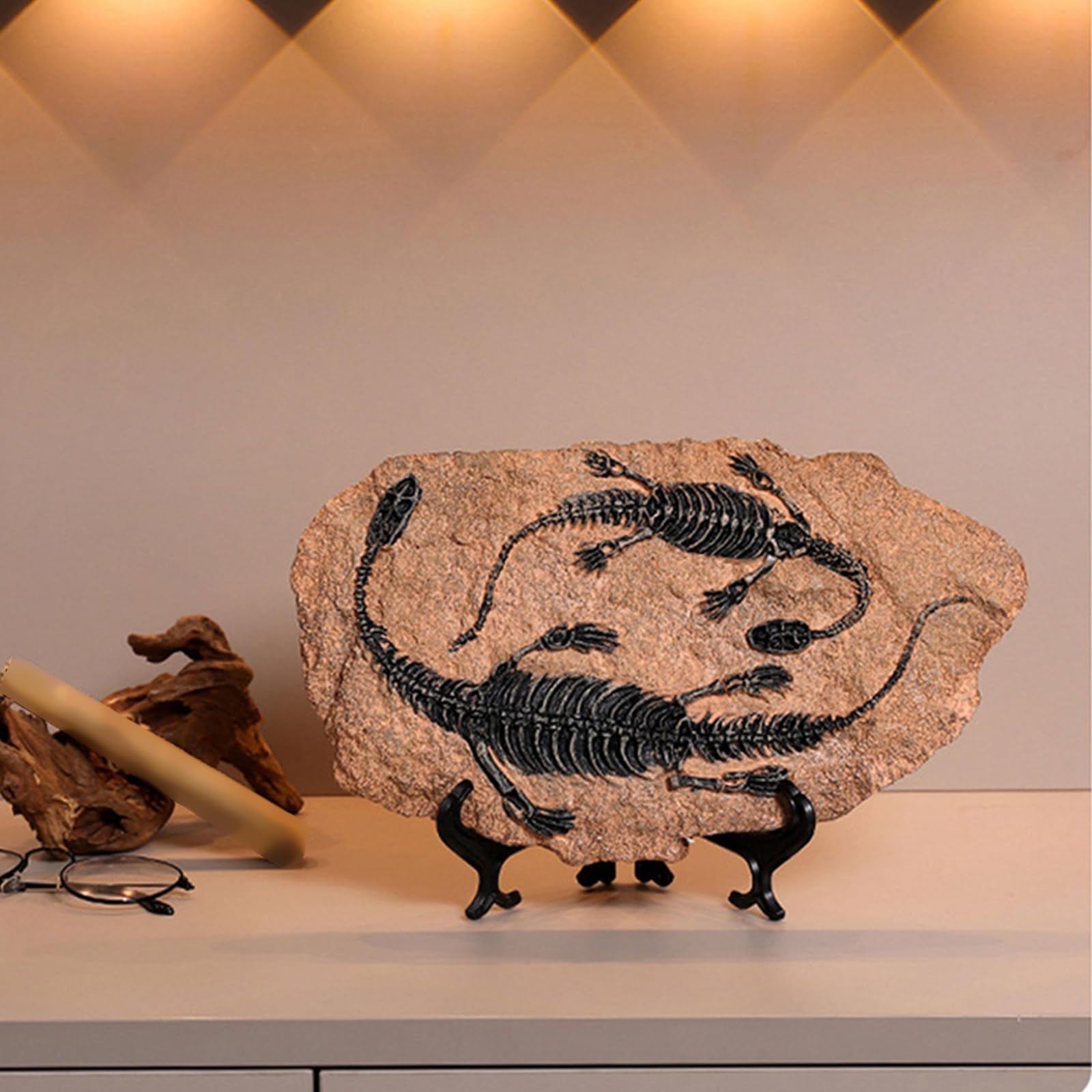 Harze Fossilien Dinosaurier Modell Realistische Skelett Repliken Statue Dekoration Für Home Office Desktop Regal Sammler Dekoration