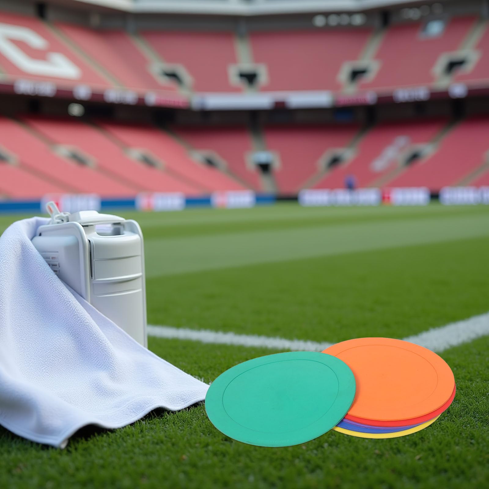 6 Piezas Discos de Entrenamiento de Fútbol de TPE Ligeros y Planos para Práctica Deportiva Alta Visibilidad, Ideales para Equipos y Entrenadores