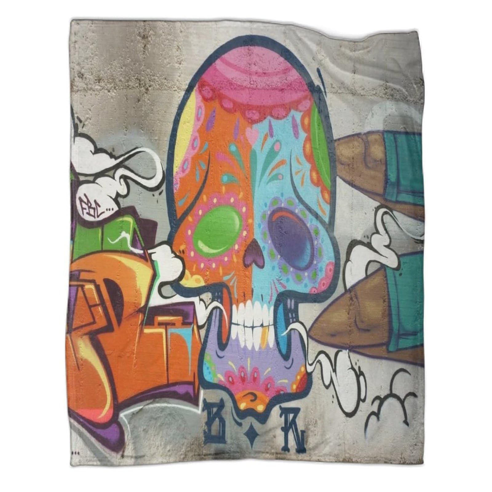 OFLAMIRUX Graffiti 3D Design Flannel Throw Blanket doodle Soft Flannel Blanket Soft Plush Lightweight Flannel Blanket for Bed Sofa Birthday Christmas Thanksgiving Gift 80x90inch(200x230cm)
