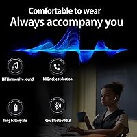 Vista 2 de Auriculares inalámbricos Micrófono Cancelación de ruido Hi-Fi Sonido estéreo Bluetooth 5.3 Batería larga IPX7 Impermeable para iPhone Android