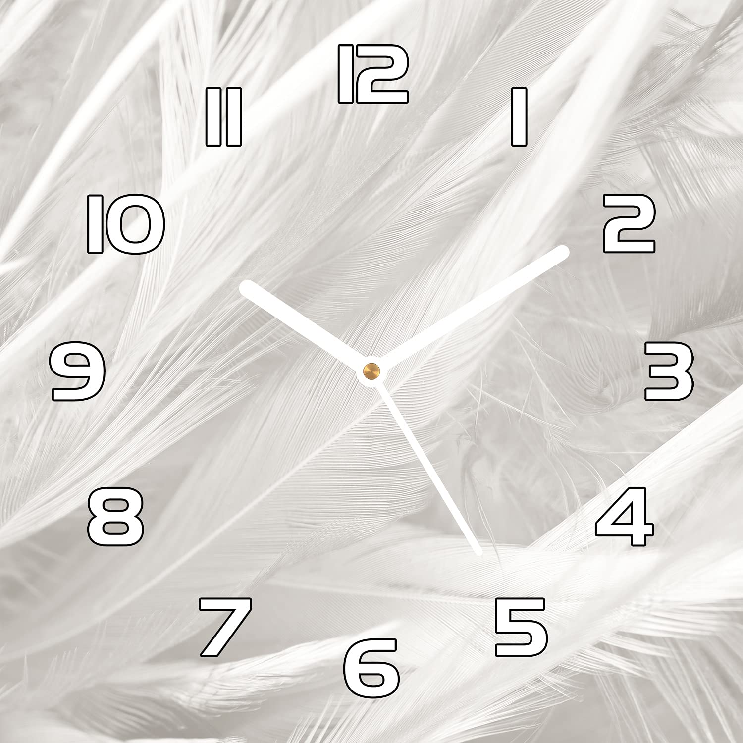 Horloge murale en verre plume pour un salon moderne et une cuisine lumineuse