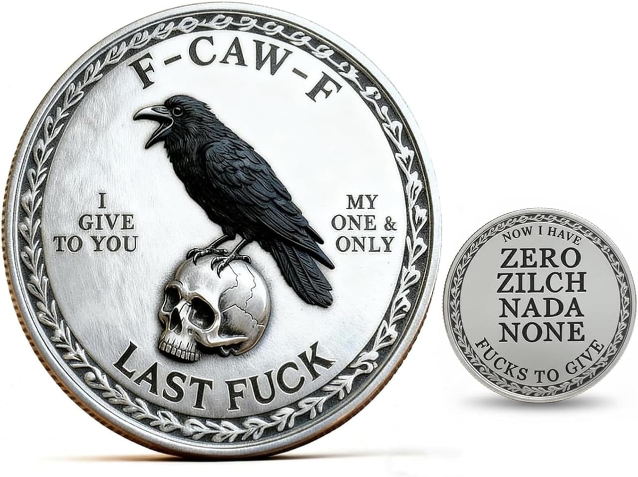 The F-Caw-F “Last Fuck” Coin Funny Raven Coin — for Those Who Laugh at Life and Give Zero F*CKS!The F-CAW-F Coin for Novelty Collectible Challenge Coin Gag Gift for Friends (20pcs)