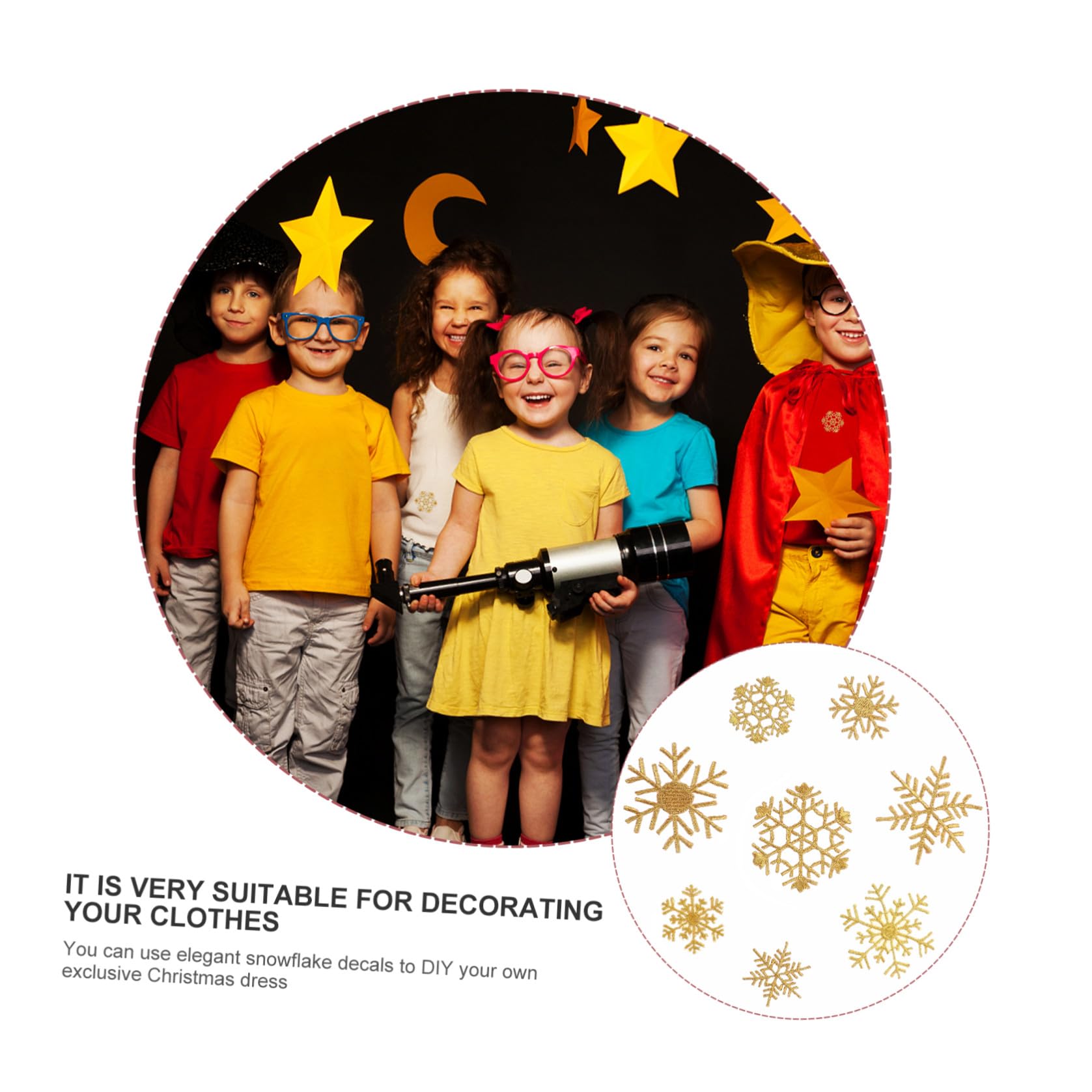 TEHAUX 24pièces Patchs Brodés Forme De Flocon Pour Vêtements Appliques Pour Célébrations De Noël Décoration De Mode Et Personnalisation De Style