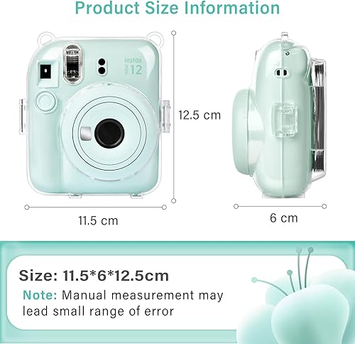 Miniatura 7 de MUZIRI KINOKOO Funda transparente para cámara instantánea Fuji Instax Mini 12Polaroid Mini 12, funda protectora de PVC duro con bolsillo para fotos