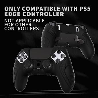 PlayVital Guardian Edition Silicone Cover for ps5 Edge Controller Black
