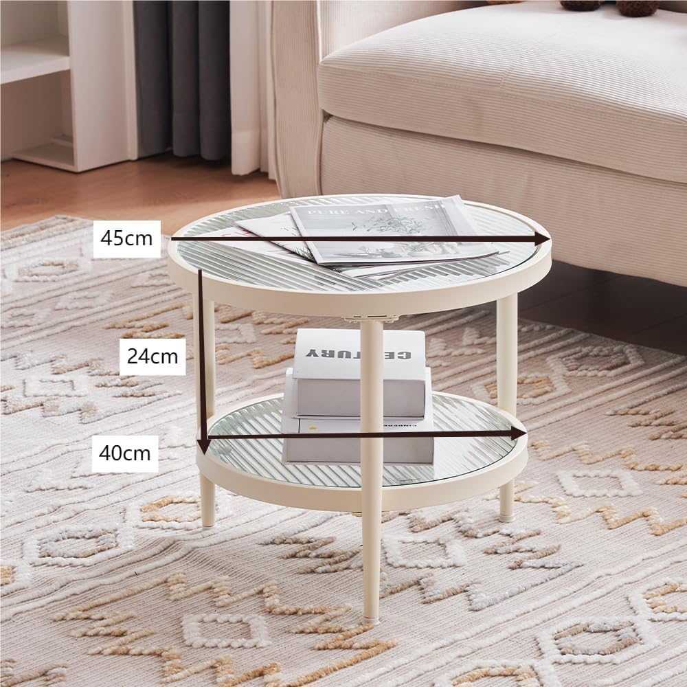 ガラステーブル センターテーブル ネストテーブル 丸型 入れ