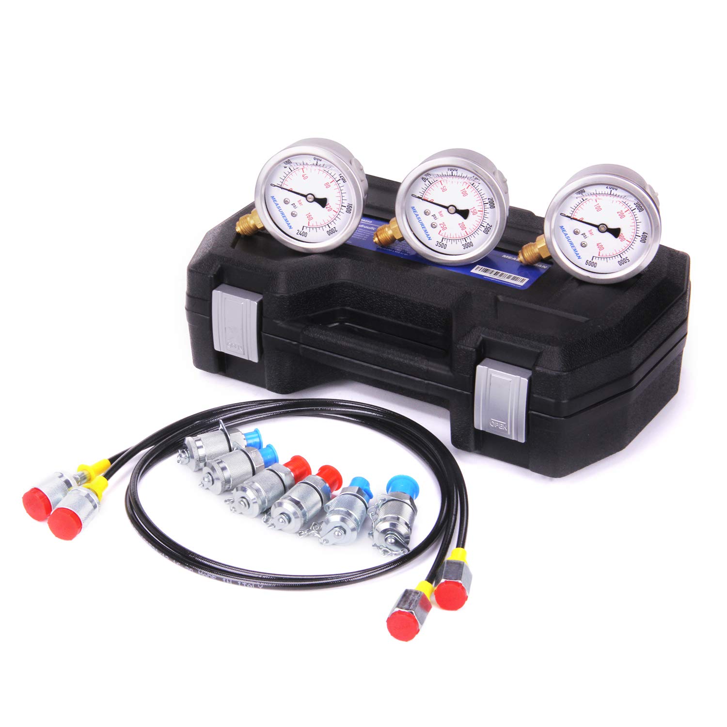 MEASUREMAN Portable Excavator Hydraulic Pressure Test Coupling Kit
