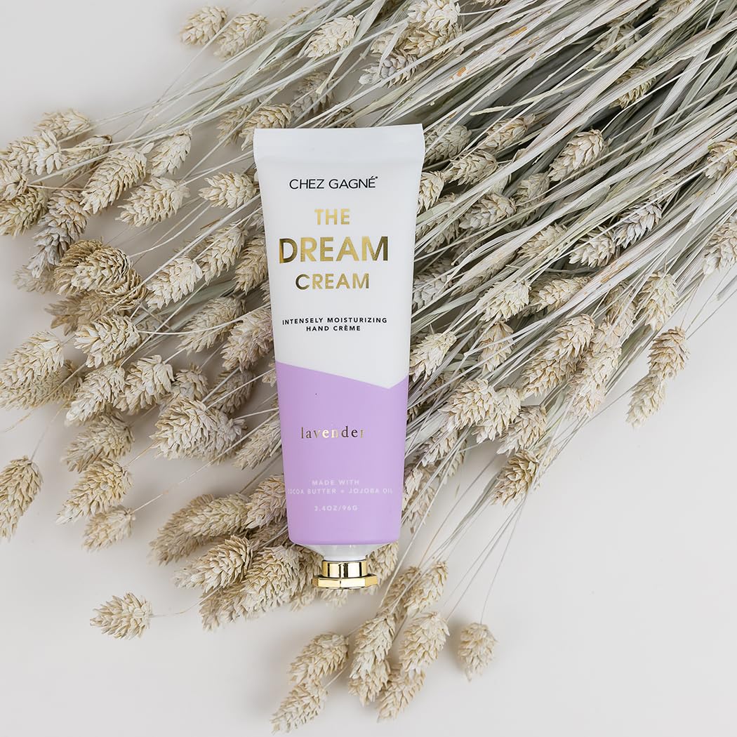 Vegan Hand Cream for Dry Hands - The Dream Cream - Lavender 3.4oz Non-Greasy Moisturizing Lotion - Made in California - Paraben, Sulfate & Phthalate Free - Self Care Gift - Mother's Day - Gift for Mom