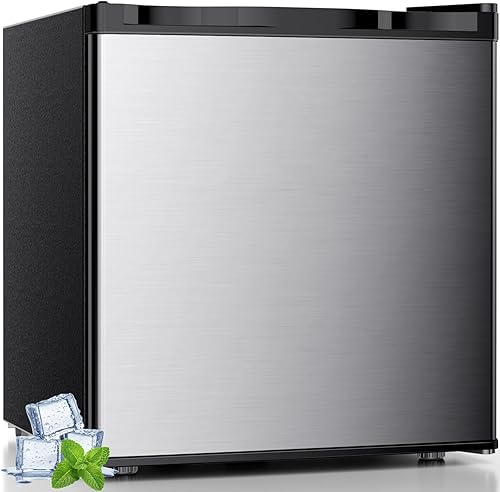 Antarctic Star Mini refrigerador con congelador, clasificado 1.6 pies cúbicos, refrigerador vertical pequeño con estantes extraíbles, 7 termostatos