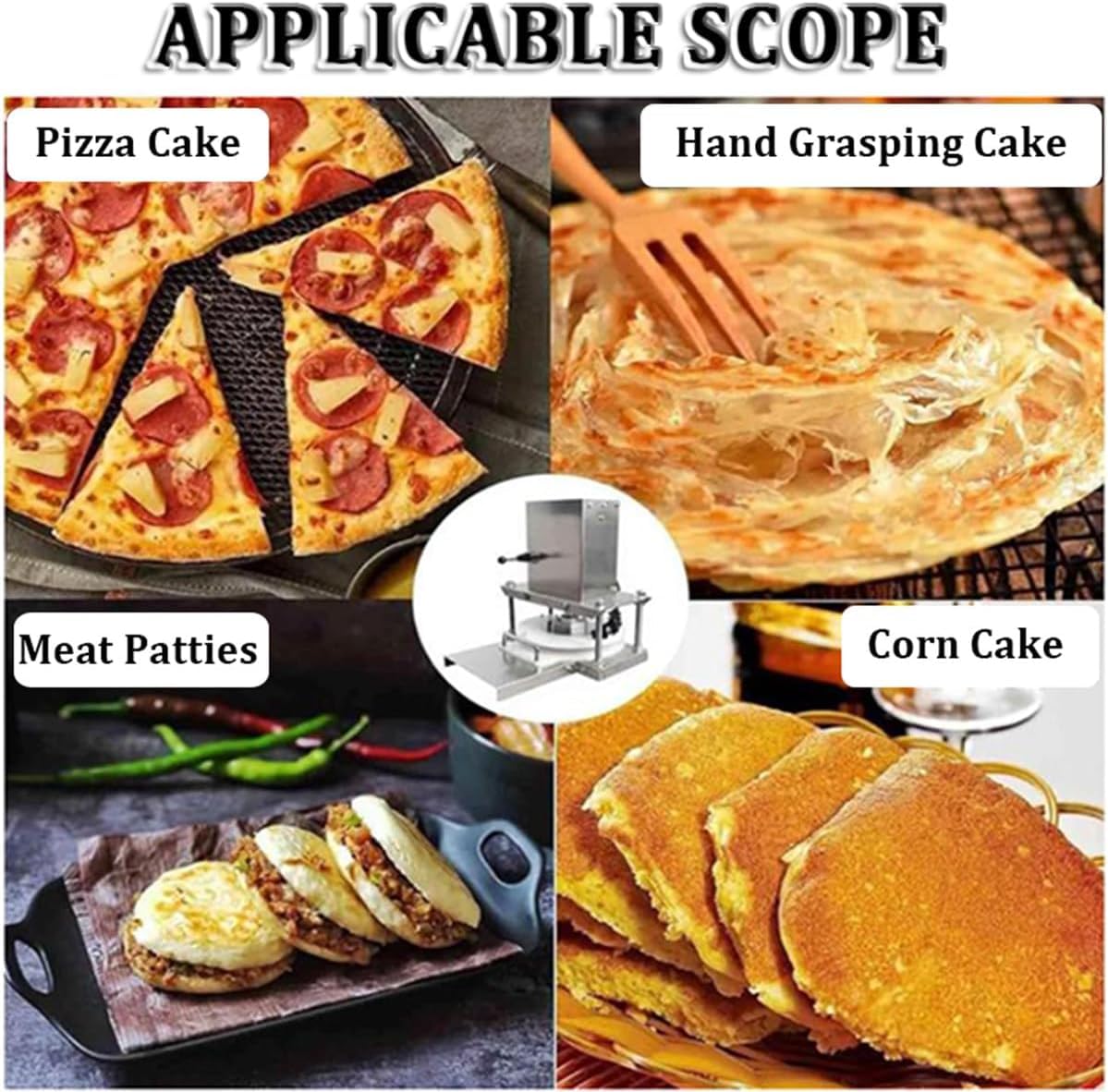 Elektrische Pizzateigpresse, 22cm/30cm Kommerzielle Edelstahl-Teigrolle und -Ausrollmaschine für Restaurant, Bäckerei und Haushalt, Nudelmaschine & Gebäckpresse für Brot, Tortilla und Fladenbrot,25cm