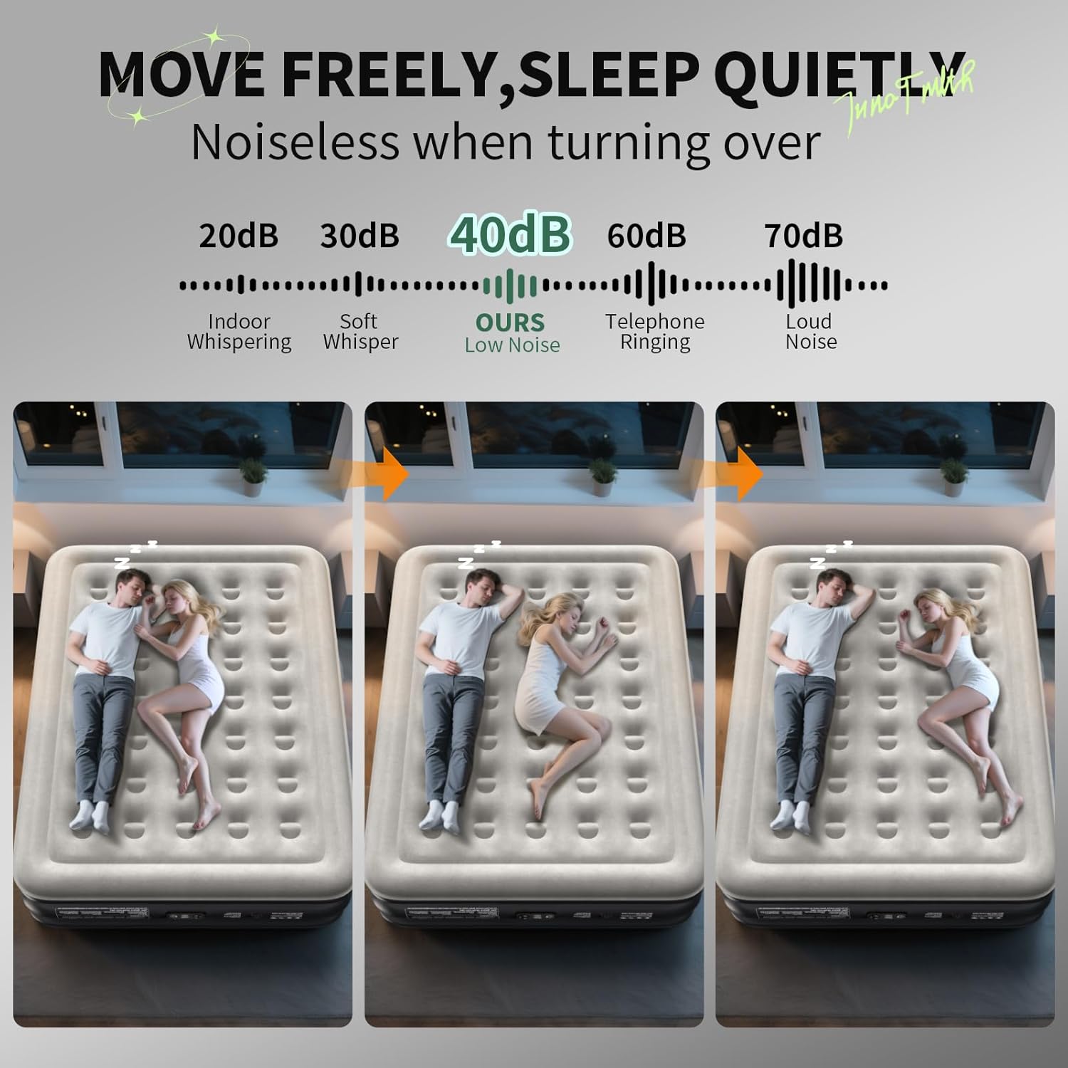 InnoTruth Air Mattress Queen with Built in Pump, Inflatable Mattress Blow up Mattress, Family Choice Award Winner, 18 Colchones Inflables Foldable Air Bed for Guest & Home, Ideal for Camping, 650lbs