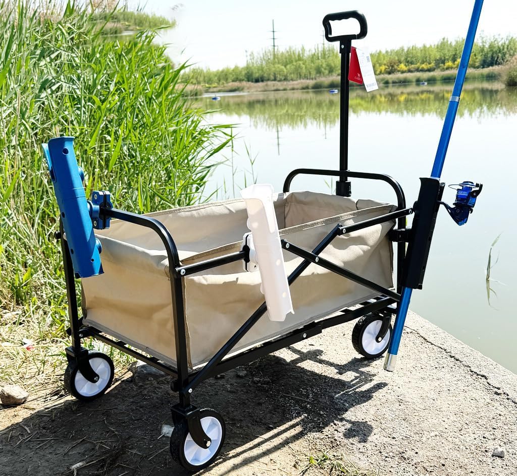 Pack of 1 Fishing Rod Holder for Folding Wagon Carts Garden Carts Fishing Pole Rod Rack Rest Without Drilling Required
