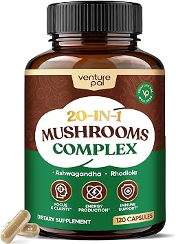 Venture Pal Mushroom Supplement, Made in USA, 120 Veg Capsules