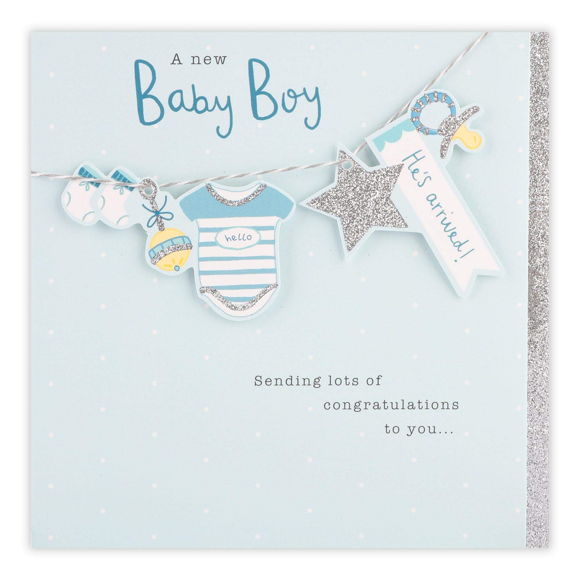 Clintons: Hanging Icons Baby Boy Card 159x159mm 1168182 multi