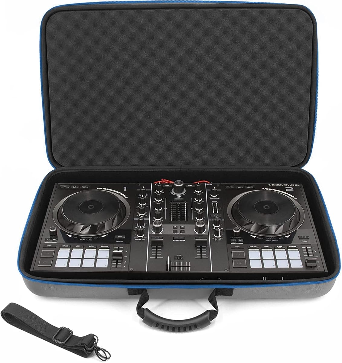 Estuche de viaje para controlador de DJ compatible con Hercules Inpulse 500 - Estuche de transporte rígido para mezclador de DJ con correa