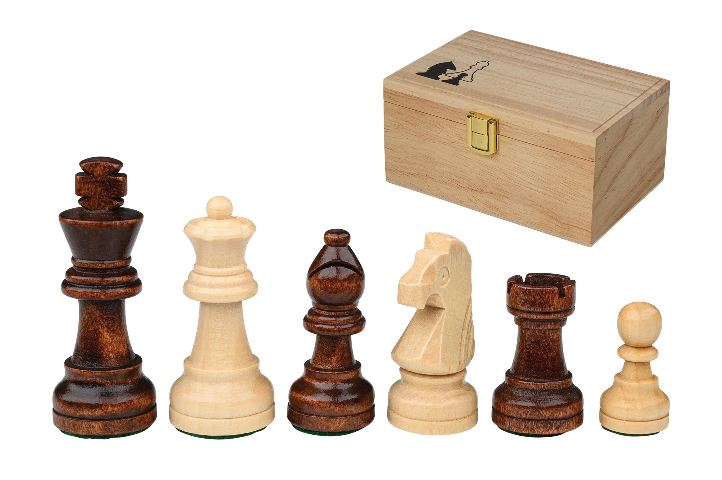 Philos 2090 Chess Pieces Richard King Height 63 mm in Wooden Box, Multicoloured