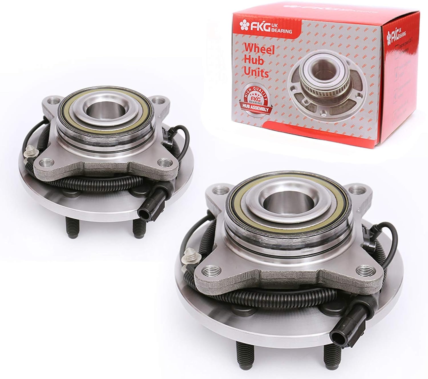 FKG 515117 (2WD Only) Front Wheel Bearing Hub Assembly fit for 2009-2010 Ford F-150, 2010 Ford Expedition, 2010 Lincoln Navigator, Set of 2