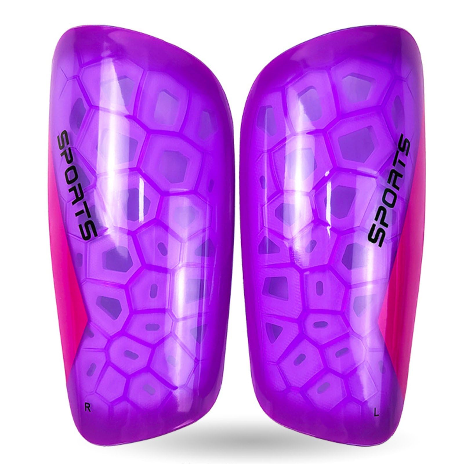 Soccer Shin Guard Shockproof Football Shin Pad Hard Shell Professional Soccer Leg Guard for Adults, Teens, Training, Purple Adult|Protective Gear-image-34