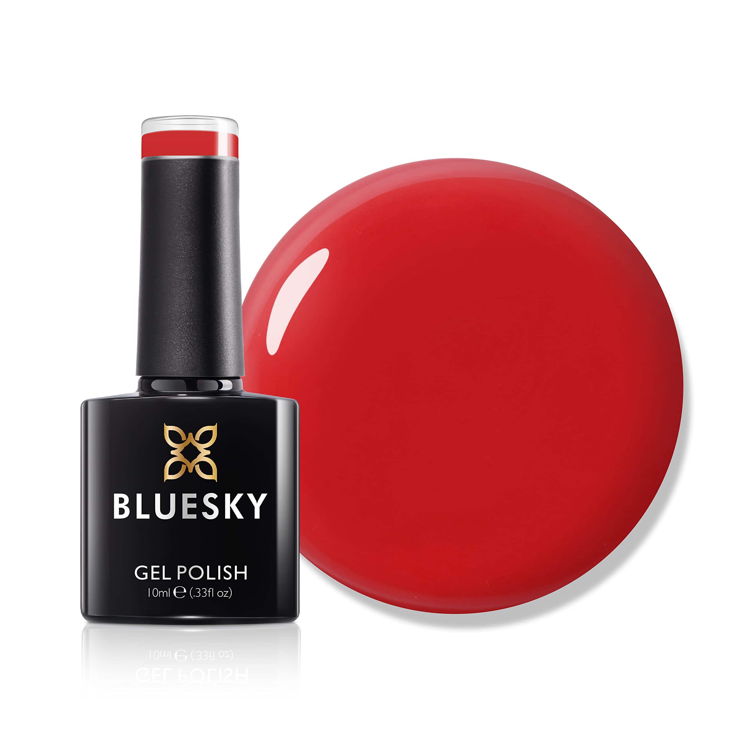 Bluesky Żelowy lakier do paznokci RED CORAL MY HEART GOES SUMMER 2023 SS2324 UV LED Soak Off 10 ml (wymaga utwardzania pod lampą UV LED) z kolekcji Speak Your Truth In Summer