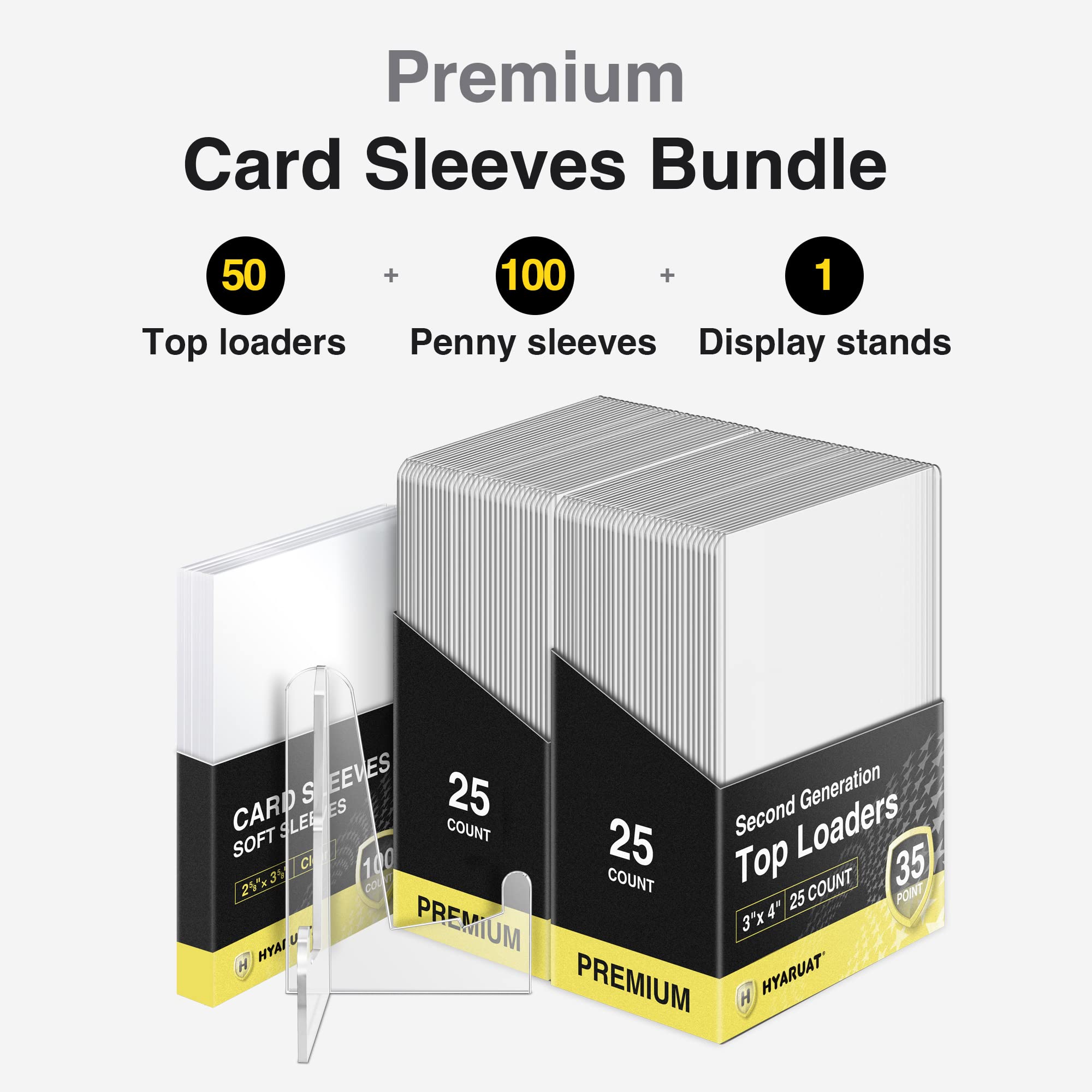 Buy HYARUAT 3" x 4" 35pt Top Loaders for Trading and Sport Cards, 50