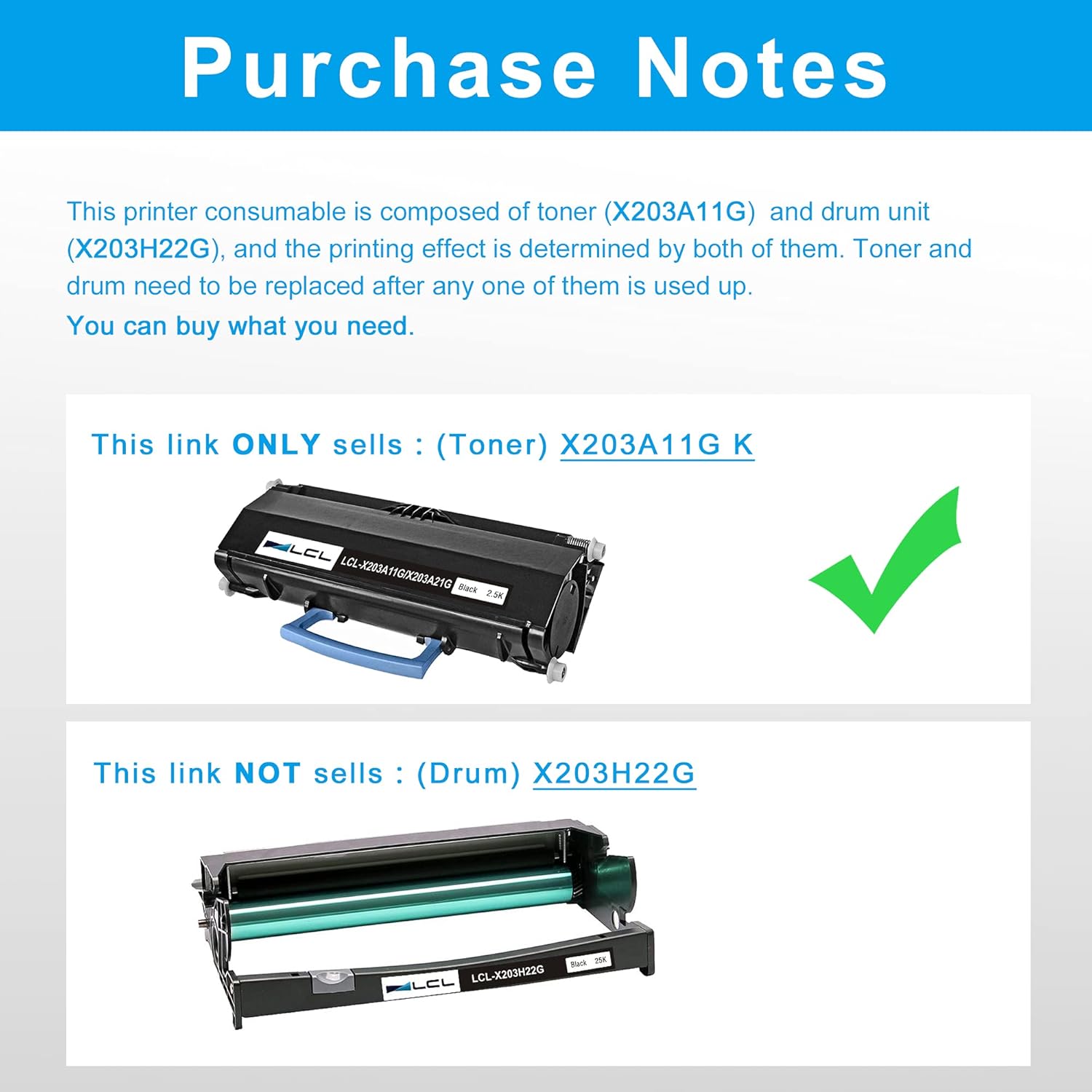 Best Cyber Monday 🔥 LCL Remanufactured Toner Cartridge Replacement for Lexmark X203A11G X203A21G X203 X203N X204 X204N (1-Pack Black)