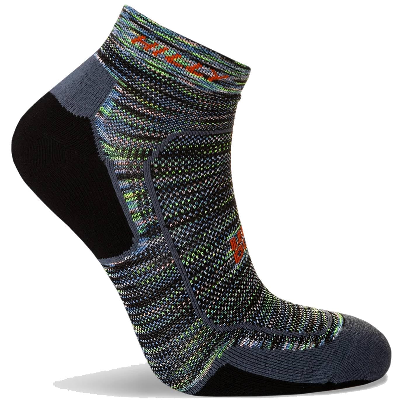 Hilly Unisex Active - Quarter Min Cushioning, Running Sock, Chameleon/Black, XL UK