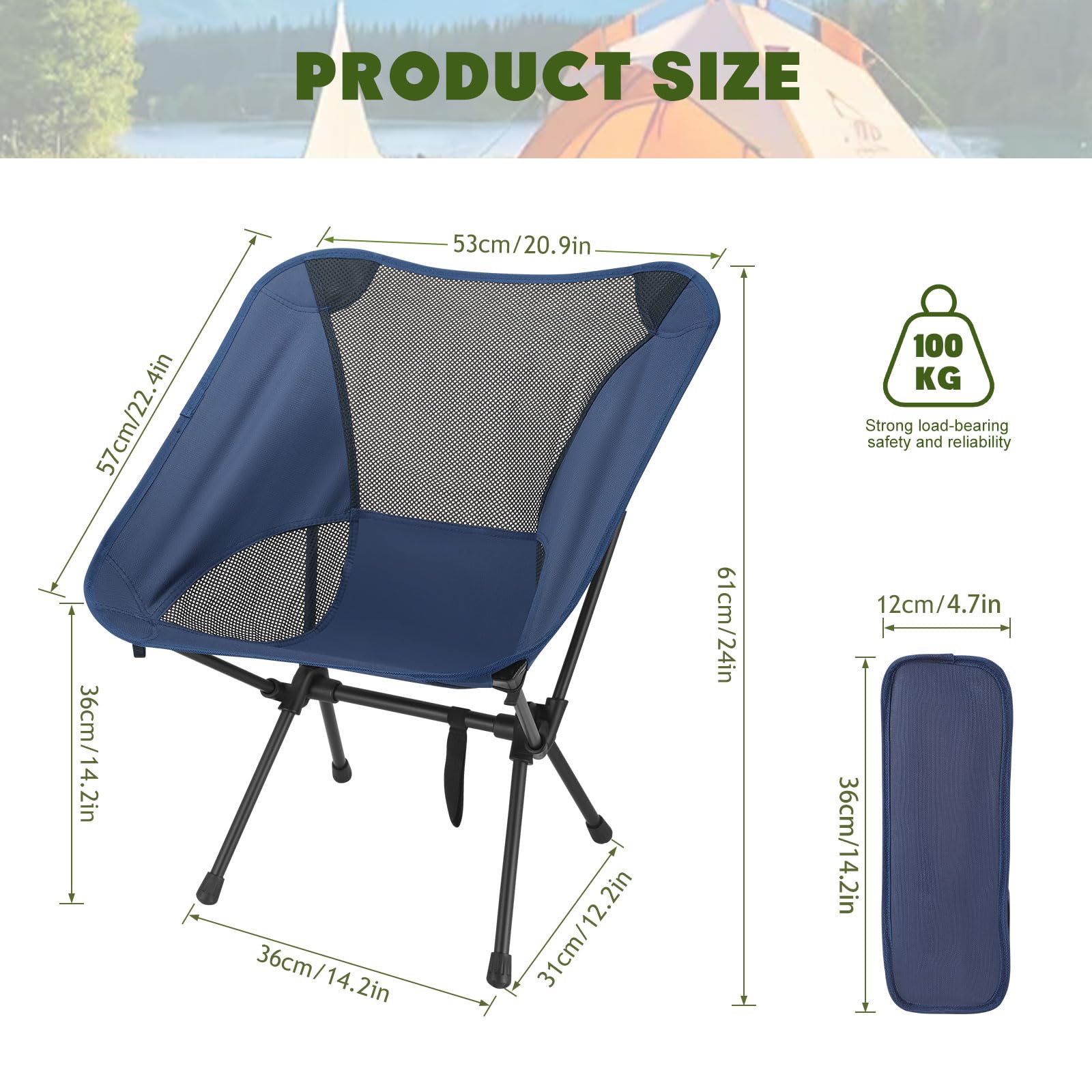 Sedia Pieghevole Da Campeggio EXTSUD - Leggera (0.9kg), Portata 150kg, Con Borsa - Foto 4