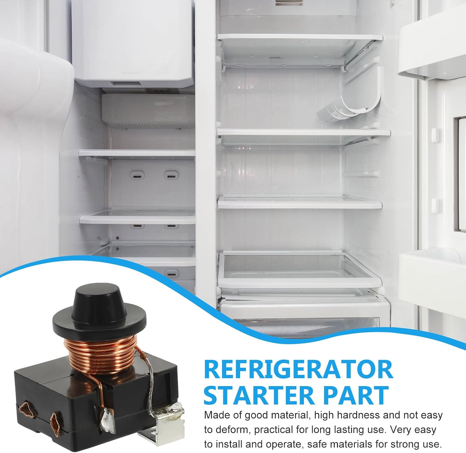 SEWACC Refrigerator Starter Insert 1/ 375w Fridge Freezer Starter Part Household Refrigerator Compressor Replacement for Fridge Repair