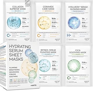 50Combo Korean Face Sheet Mask Gift Pack, Hydrating, Calming, Brightening, Smooting, Rejuvenating, EVE Vegan, Cica, Hyaluron, Retinol, Ceramide, Collagen