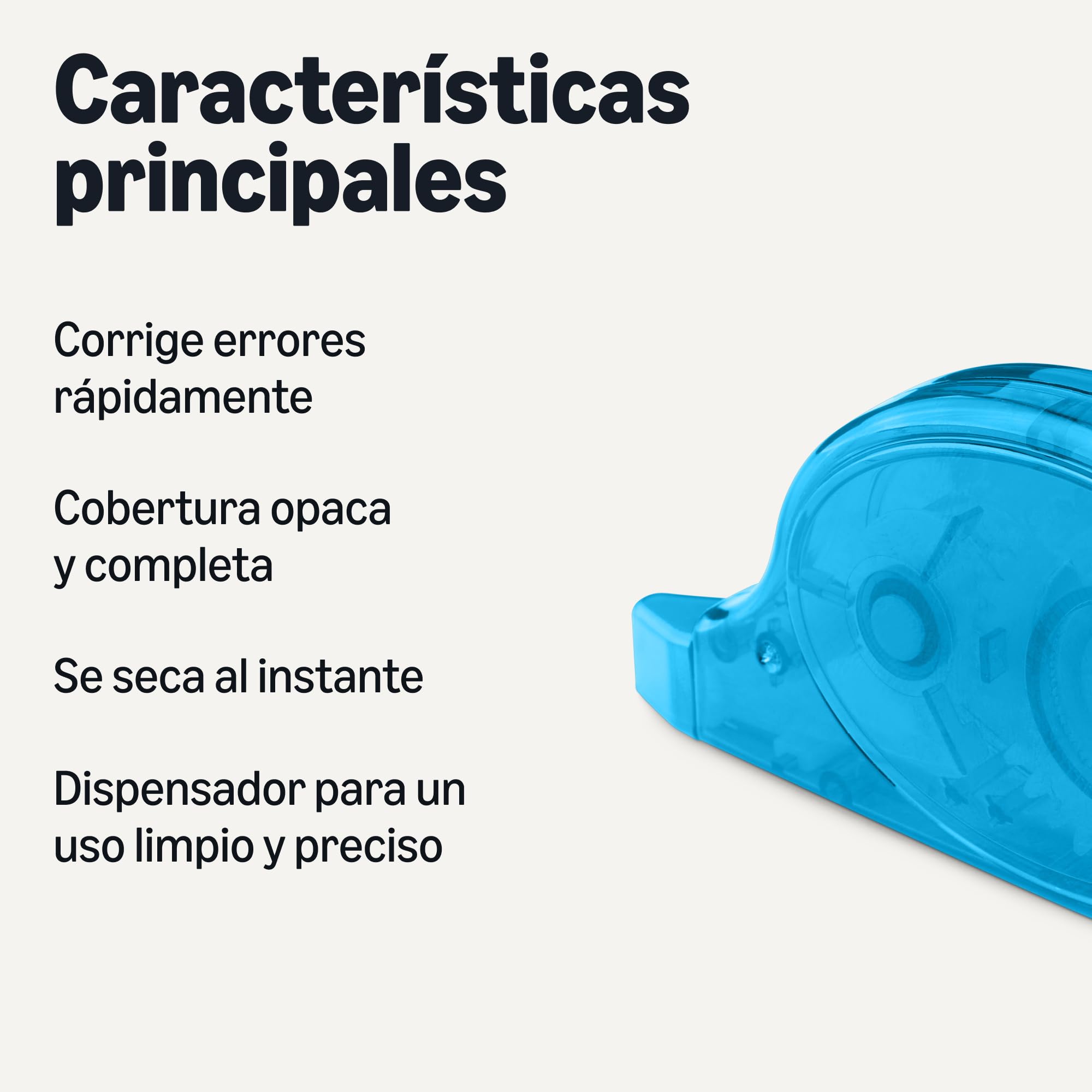 Amazon Basics Cinta Correctora, Paquete de 4, Rollo, Bolígrafo, Estilo Ratón, Secado Instantáneo, 12m de Largo, Verde, Morado, Rojo y Azul