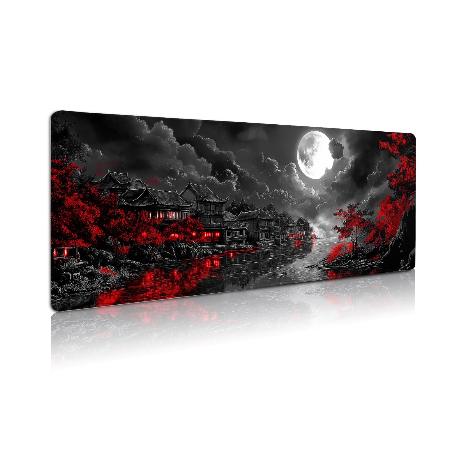 Extended Gaming Mouse Pad, Large Mouse Mat 3 mm Nature Rubber Base Mousepad with Stitched Edges, Non-Slip Desk Mat for Office Home Great Gift