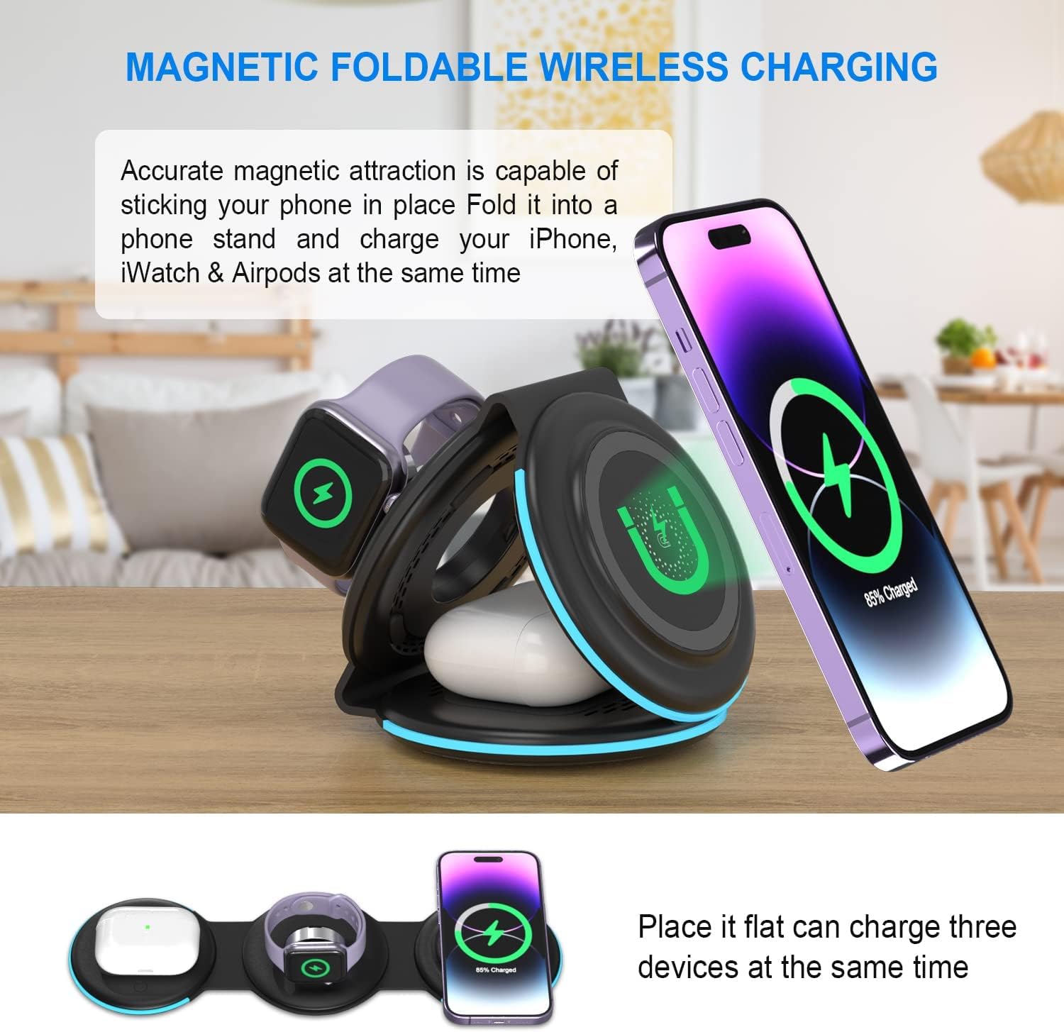 Wireless Charger Moto Shell Carga Inalambrica 100W Wireless