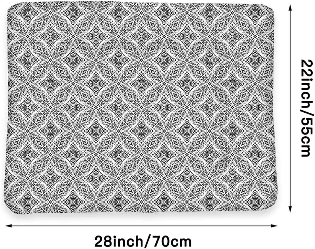 review Black and White Thermal Pet Mat Bed Liner Victorian Damask Pet Bed Pad Reversible Self-Warming Sofa Mat Home Decor 22