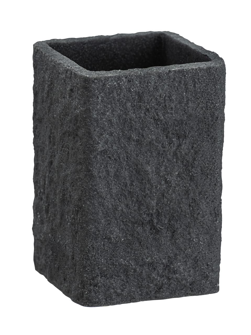 WENKO Villata Grey Holder for Toothbrush and Toothpaste, Polyresin, 7.5 x 11 x 7.5 cm