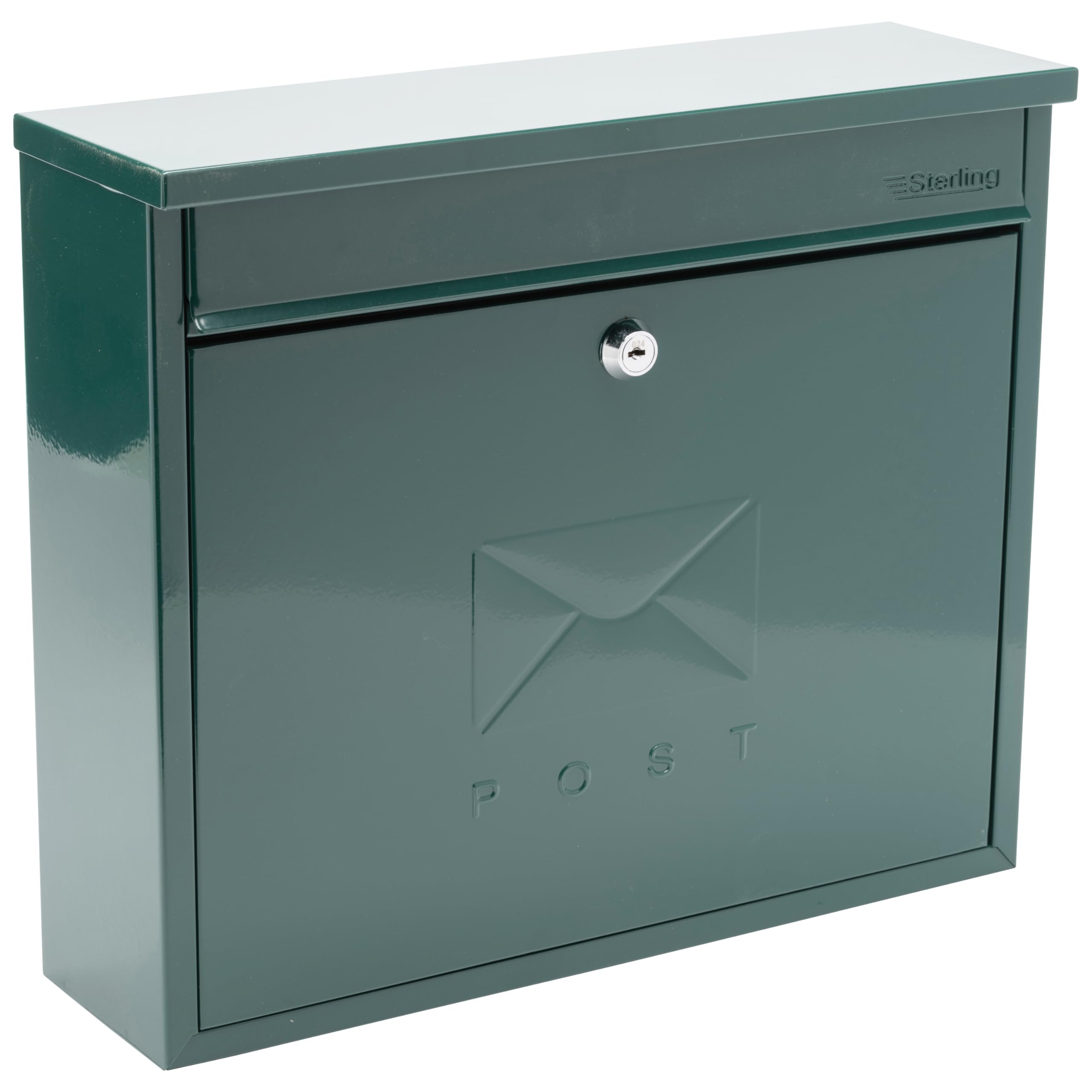 Burg-Wächter Green Burg-Wachter Mb02g Elegance Wall Mounted Galvanised Steel Lockable Weatherproof Post Box - 36X31x10cm