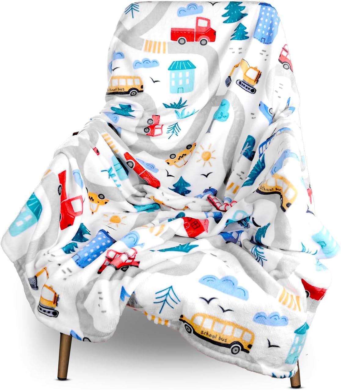 HappyPumpkin Cars Blanket for Boys Girls, Truck Throw