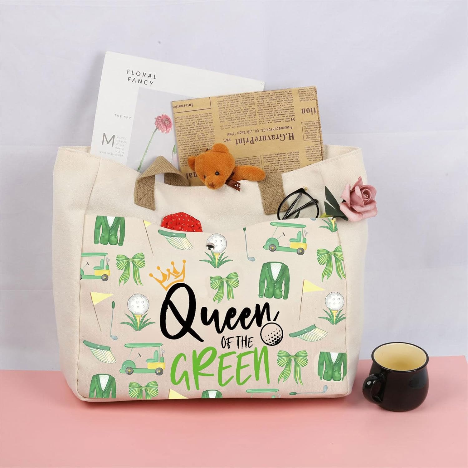 TOBGBE Novelty Golf Accessory Gift Funny Golf Lover Shopping Bags Queen Golfers Gifts For Golf Lover Golf Player Coach
