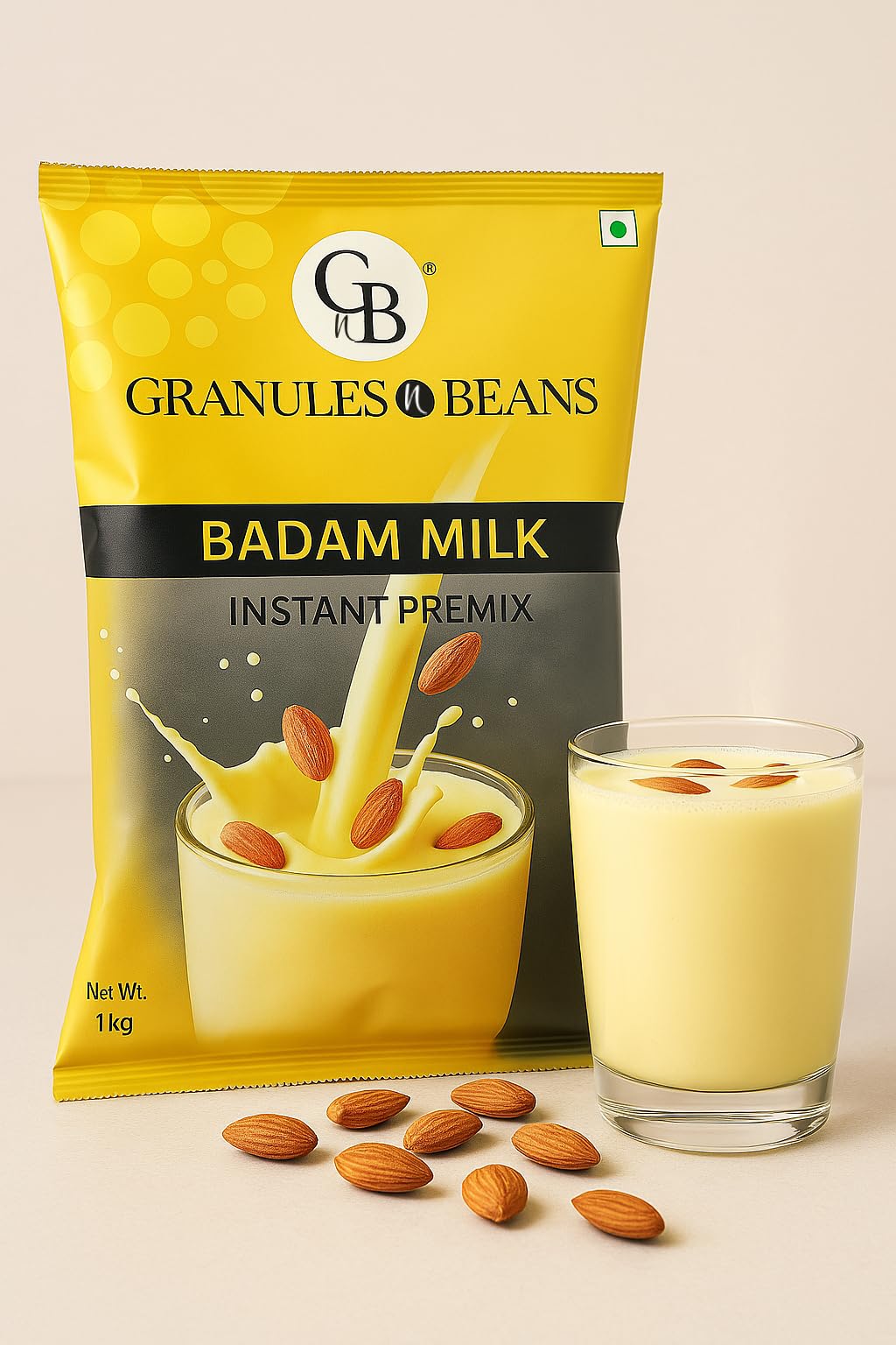Granules n Beans Badam Milk Instant Premix - 1kg | Nutty and Delicious Almond Flavored Milk